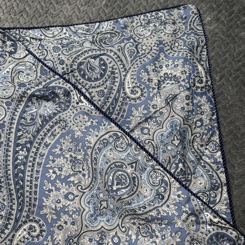 Ralph Lauren Paisley Blue w/Rope Edge Standard‎ Shams Set Of 2 Grandmillennial